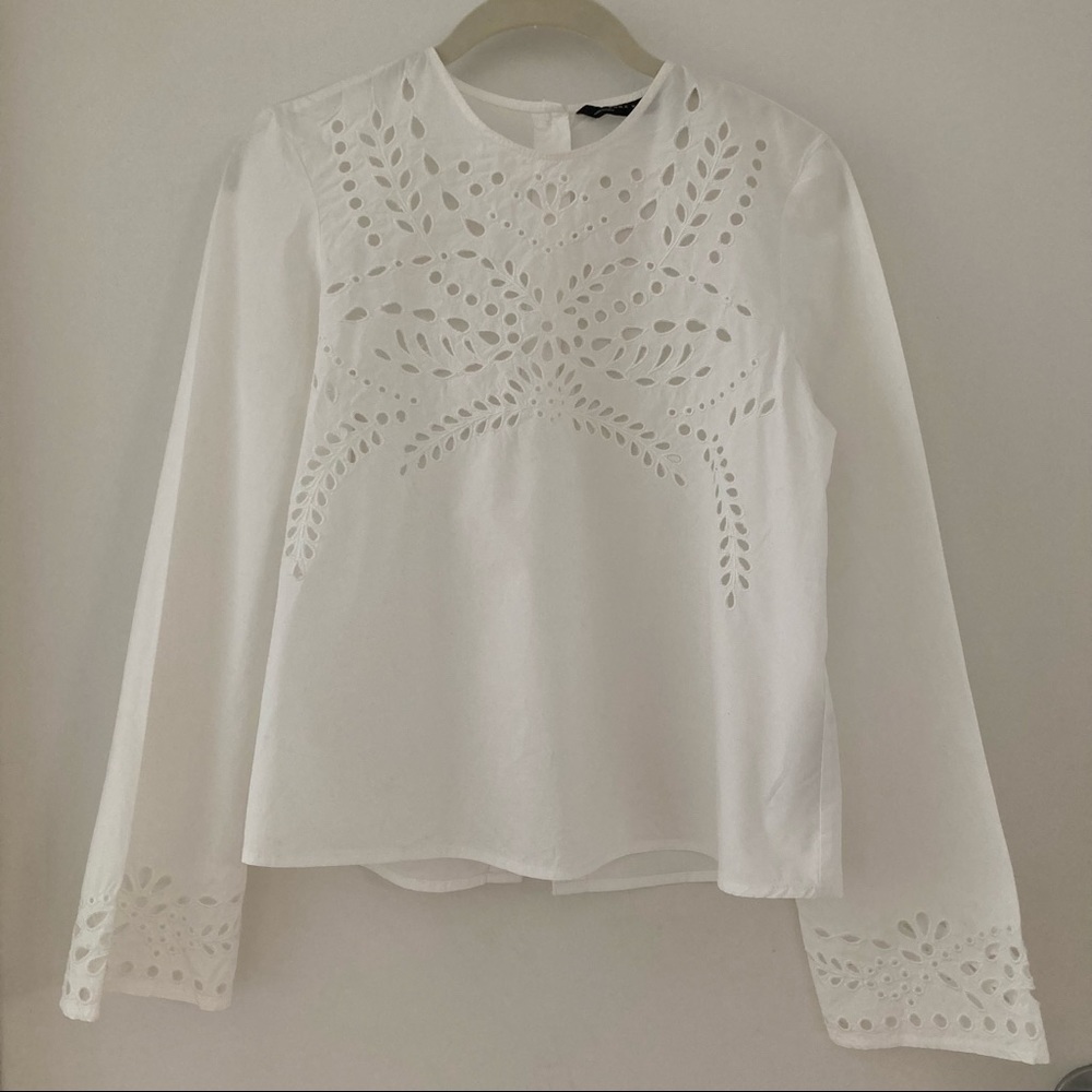 Zara White Cotton Blouse